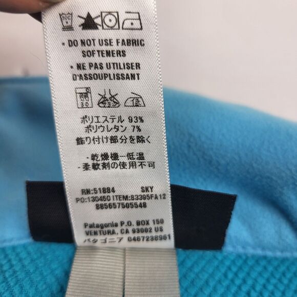 PATAGONIA Jacket Size S Turquoise Blue Adze Softshell Polartec Windbloc - Picture 16 of 16
